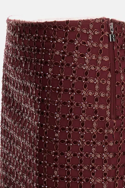 Rotate Birger Christensen Grid-pattern Sequin-embellished Mini Skirt