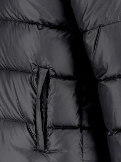 Aspesi Budd Puffer Jacket In Black Satin Fabric