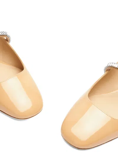 Stuart Weitzman Crystal-embellished Slingback Flats In Orange