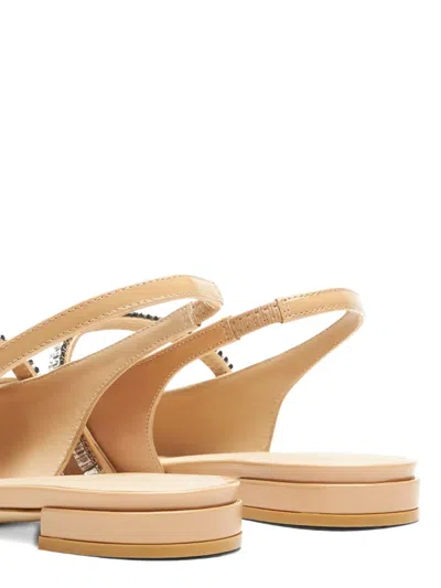 Stuart Weitzman Crystal-embellished Slingback Flats In Orange