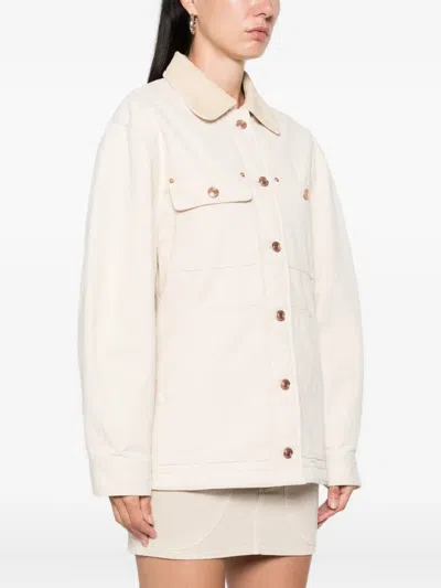 Isabel Marant Ninon Corduroy-collar Jacket In White