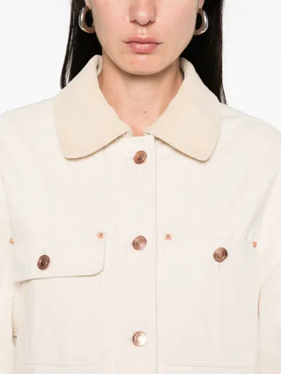 Isabel Marant Ninon Corduroy-collar Jacket In White