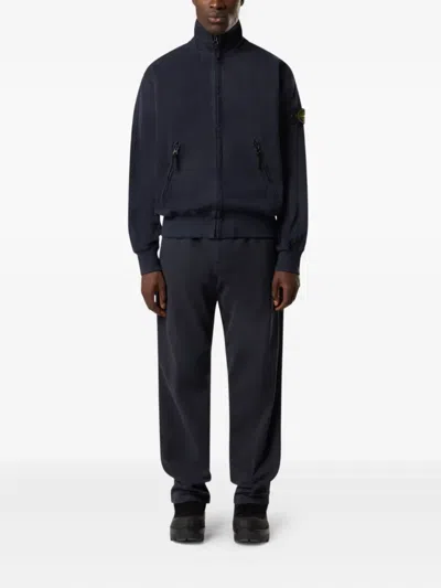Stone Island Oversized-fit Track Jacket With Zip Pockets In Black