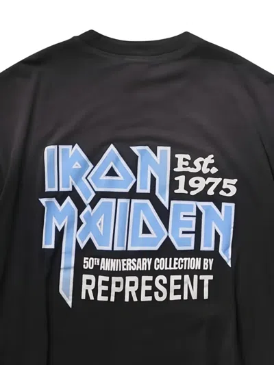 Represent Iron Maiden Logo-print T-shirt In Black
