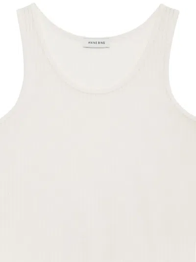 Anine Bing Eugene Ribbed Sleeveless Top In White