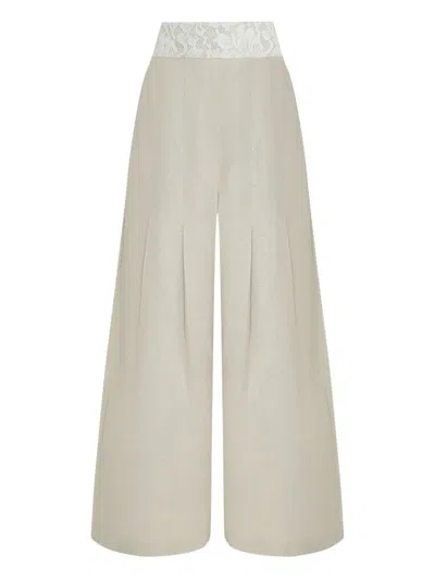 Lethicia Bronstein Lace-insert Pleated Trousers