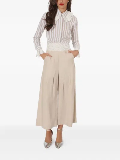 Lethicia Bronstein Lace-insert Pleated Trousers
