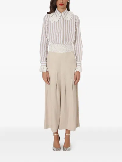 Lethicia Bronstein Lace-insert Pleated Trousers