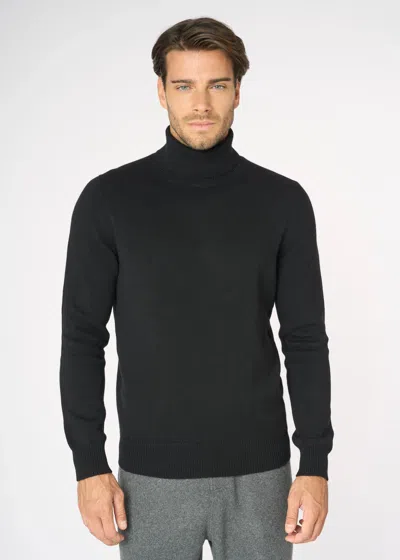 Malo Maglia Collo Alto In Cashmere In Black