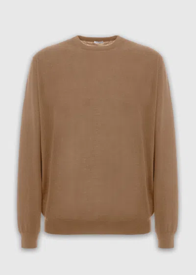 Malo Cashmere And Silk Crewneck In Brown
