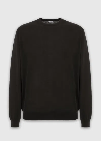 Malo Maglia Girocollo In Cashmere E Seta In Black