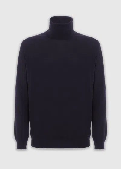 Malo Virgin Wool Turtleneck In Blue
