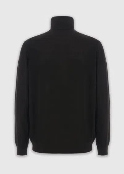 Malo Virgin Wool Turtleneck In Black
