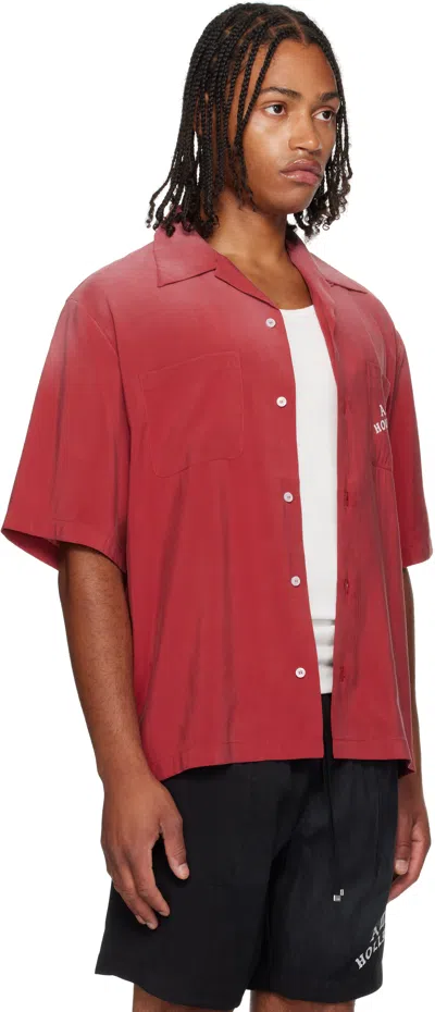 Amiri Hollywood Bowling Shirt In Red
