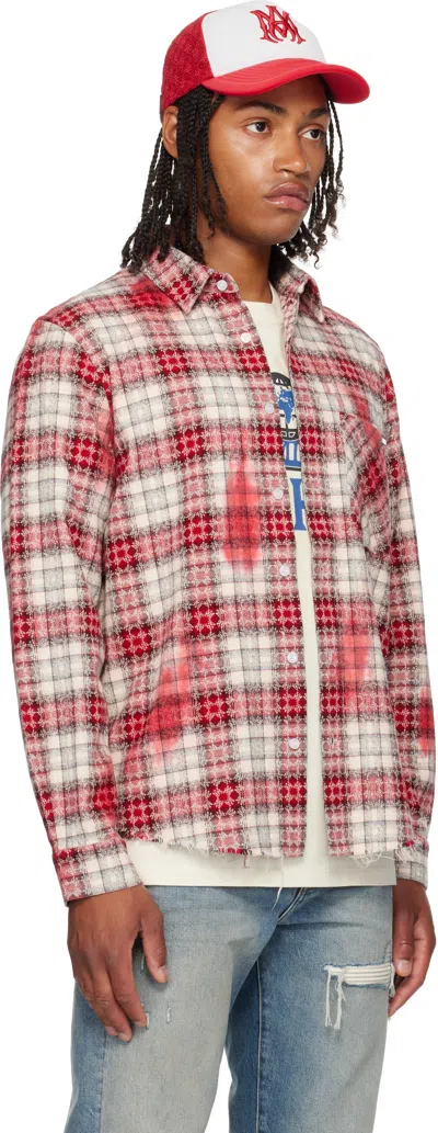 Amiri Mens Samba Regular-fit Check Cotton-flannel Shirt In Red