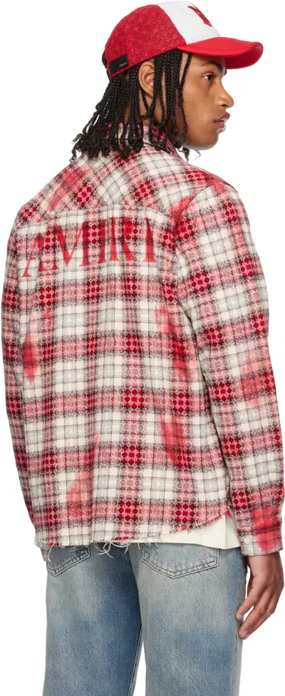 Amiri Mens Samba Regular-fit Check Cotton-flannel Shirt In Red