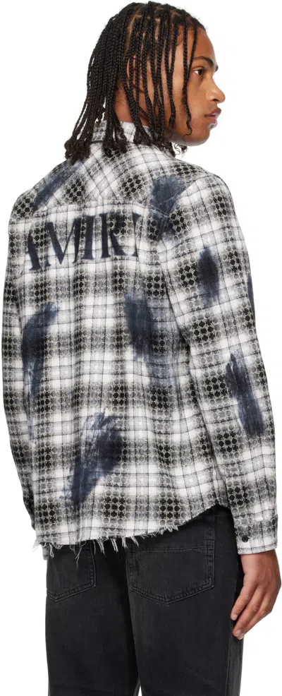 Amiri Ma Quad Bleach Splatter Flannel Button-up Shirt In Black