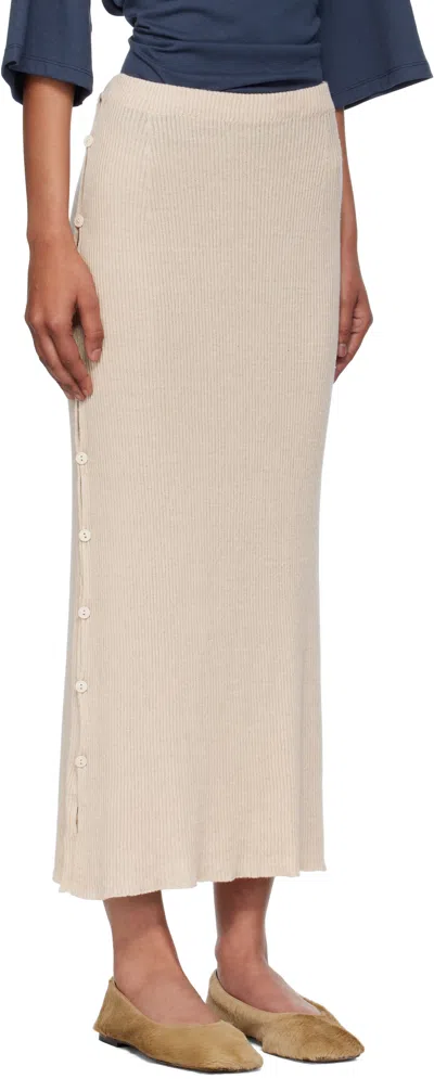 Baserange Beige Franca Midi Skirt