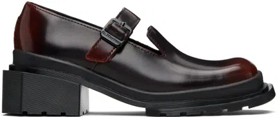 Dr. Martens' Black & Burgundy Maybole Square Toe Mary Jane Heels