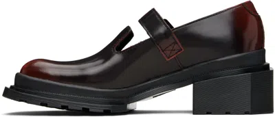 Dr. Martens' Black & Burgundy Maybole Square Toe Mary Jane Heels