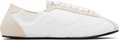 Repetto White Silk Tennis Sneakers