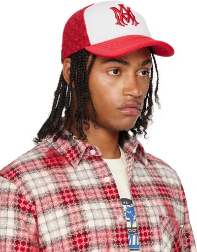 Amiri Ma Logo-embroidered Scuba And Mesh Trucker Cap