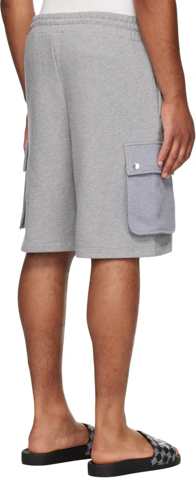 Amiri Gray Stencil Cargo Shorts In Gray
