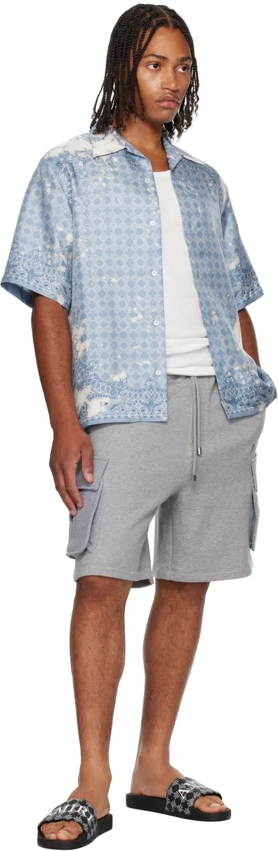 Amiri Gray Stencil Cargo Shorts In Gray
