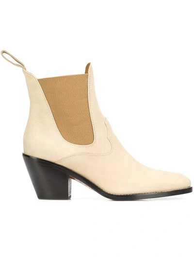 Chloé Stacked-heel Leather Chukka Boots In Biscotti