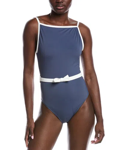 Hutch Bow Belt One-piece Swimsuit In Blue