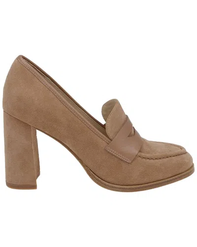 L Agence L'agence Blanche Suede Heeled Loafer