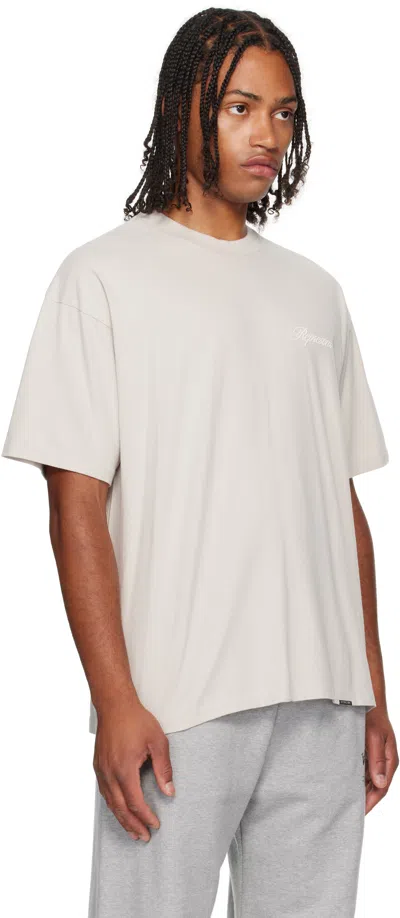 Represent Script-logo Cotton T-shirt In Gray