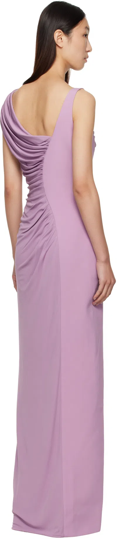 Versace Medusa '95 Draped Maxi Gown In Purple