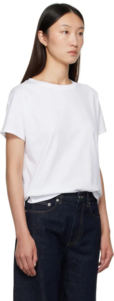 Loulou De Saison White Basiluzzo Lds Short Sleeve T-shirt In White