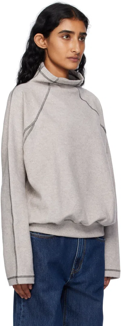 Baserange Contrast-stitch Sweatshirt In Gray
