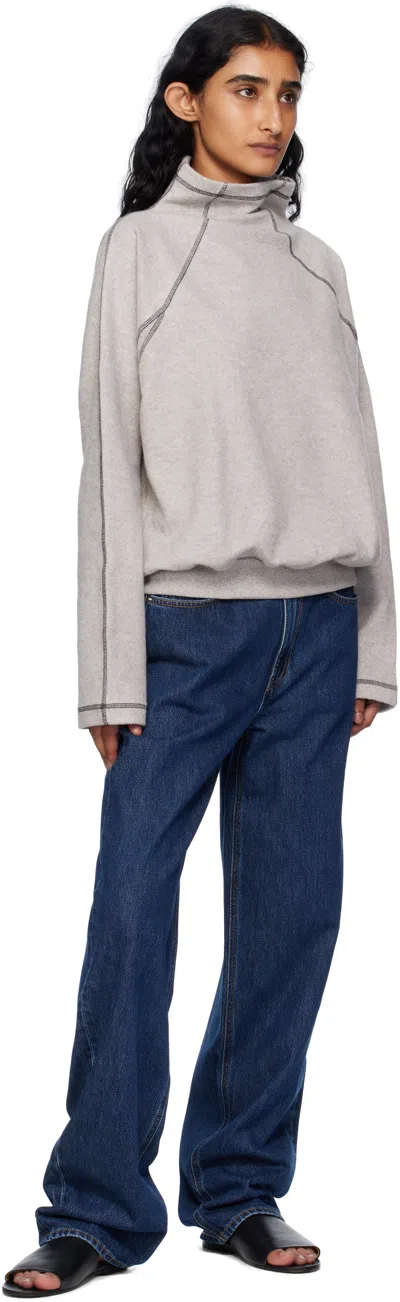 Baserange Contrast-stitch Sweatshirt In Gray