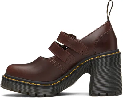 Dr. Martens' Brown Eviee Leather Mary Jane Heels