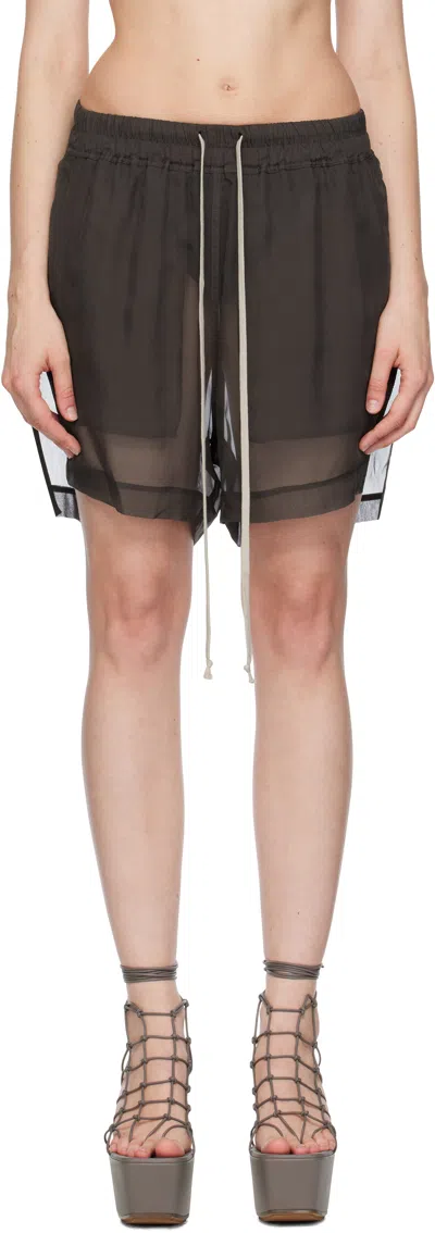 Rick Owens Gray Concordians Boxers In Brown