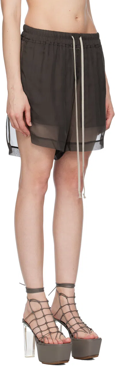 Rick Owens Gray Concordians Boxers In Brown