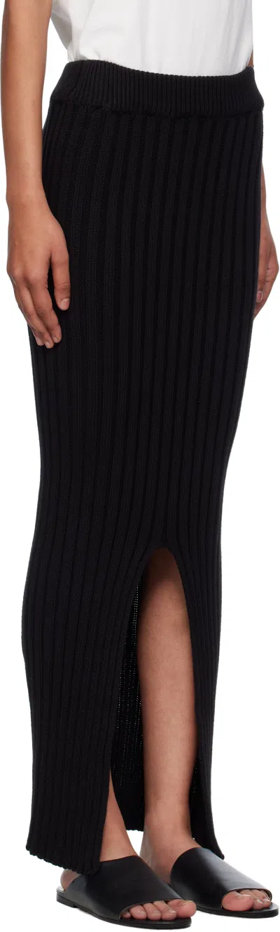 Baserange Black Macau Midi Skirt In Black