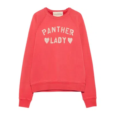 Valentino Garavani Panther Lady Sweatshirt In Red