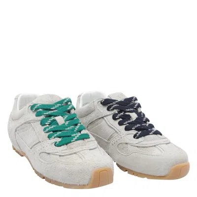 Alohas Tb.56 Suede Fuzzy Light Grey Leather Sneakers In Gray