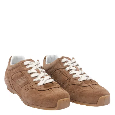 Alohas Tb.56 Suede Cream Leather Sneakers In Brown