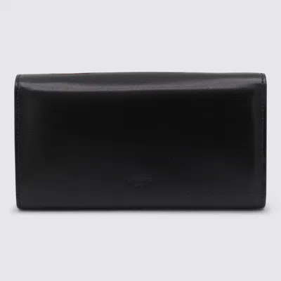 Jimmy Choo Avenue Leather Chain Wallet In Black