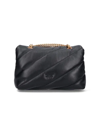 Pinko Baby Love Puff Maxi Quilt Leather Crossbody Bag In Black