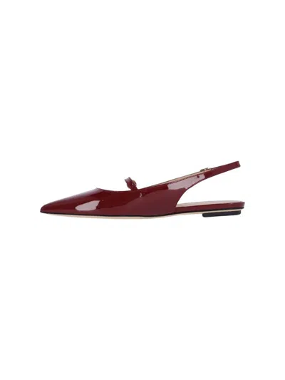 Stuart Weitzman 'emilia' Bordeaux Slingback Sandals With Adjustable Strap Closure