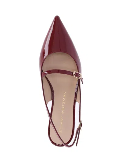 Stuart Weitzman 'emilia' Bordeaux Slingback Sandals With Adjustable Strap Closure