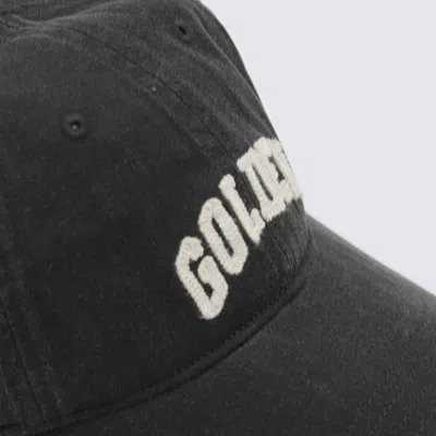 Golden Goose Starry Distressed Baseball Cap With Rigid Visor In Black