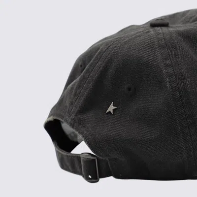Golden Goose Starry Distressed Baseball Cap With Rigid Visor In Black