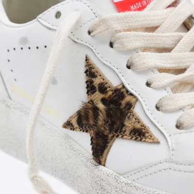 Golden Goose Leopard-print Leather Star Sneakers In White